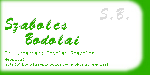 szabolcs bodolai business card